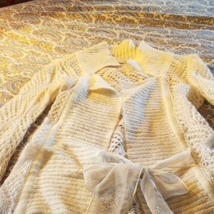 Beautiful knit open weave cardigan sweater